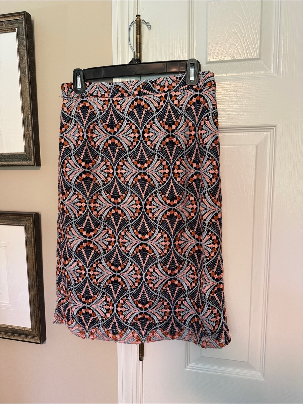 Lace crochet midi skirt